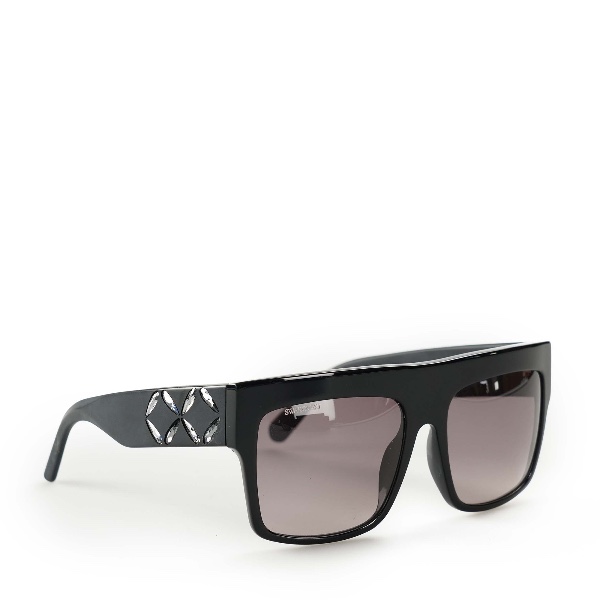 Swarovski - Black Gradient Crystal Square Sunglasses 